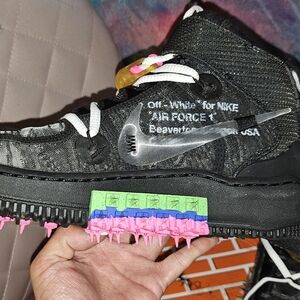 Nike off white air force 1s , size 4 black with green pink purple